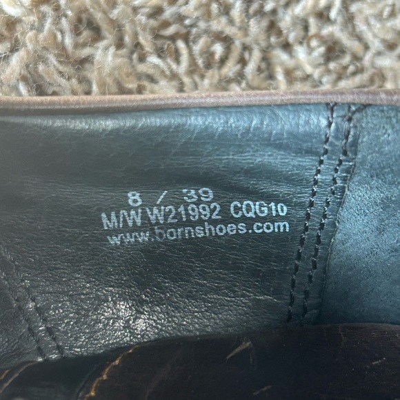 Born Kinney Sz 8 Distressed Brown Leather Booties Slip On Clogs Western Boho - Picture 6 of 10